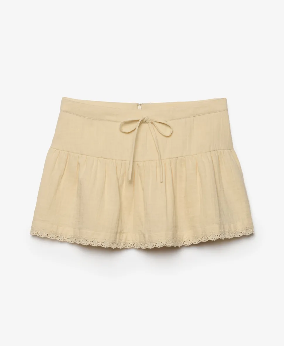 Broderie Trim Mini Skirt
