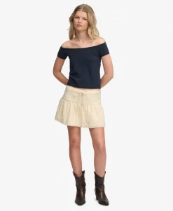 Broderie Trim Mini Skirt
