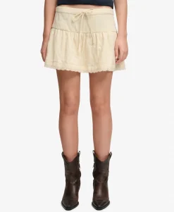 Broderie Trim Mini Skirt