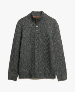 Cable Button Neck Jumper