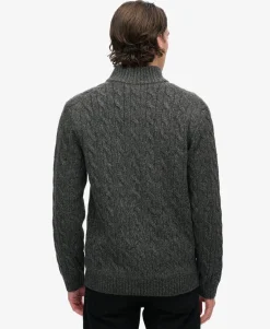 Cable Button Neck Jumper