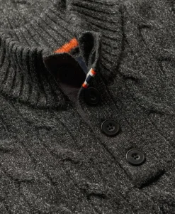 Cable Button Neck Jumper