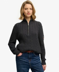 Cable Half Zip Knit