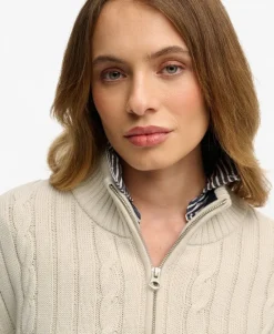 Cable Half Zip Knit
