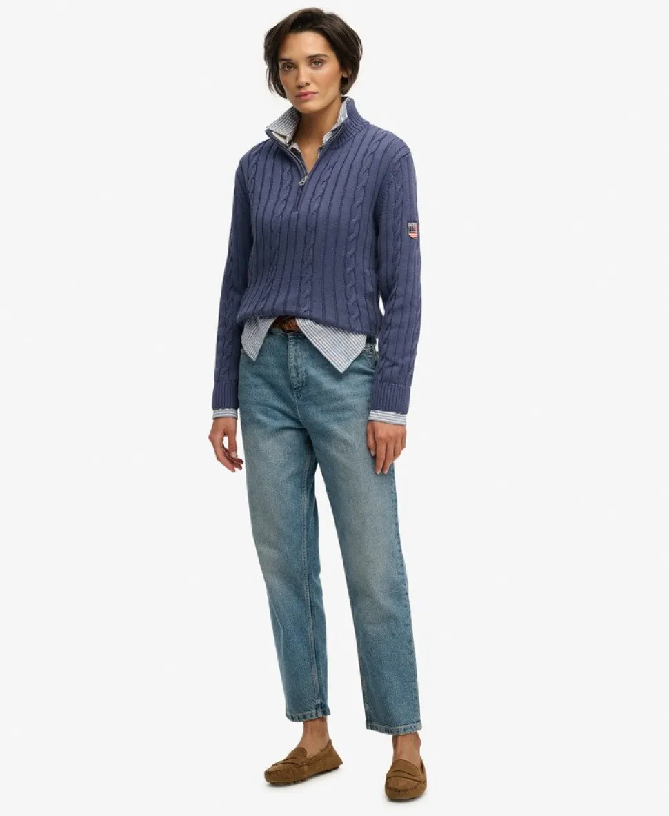 Cable Half Zip Knit