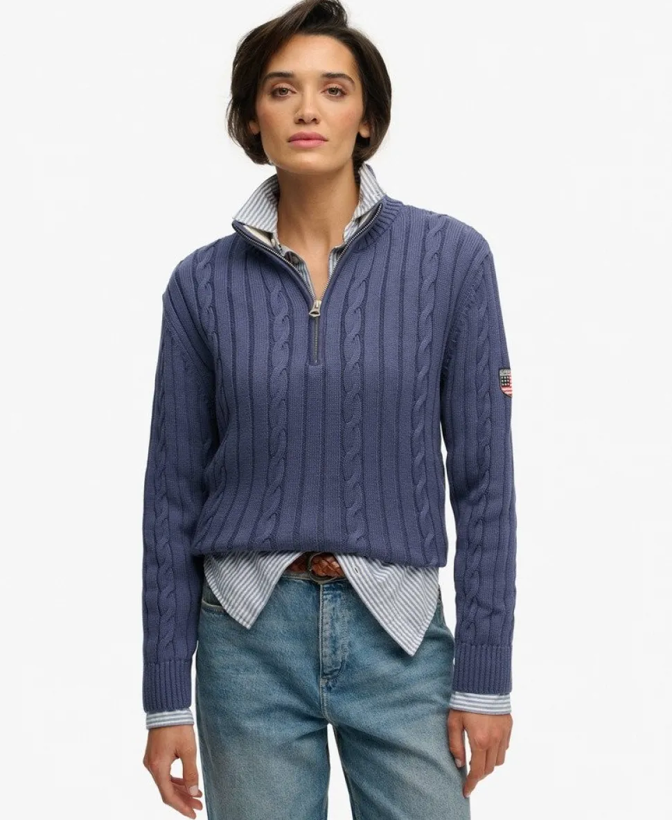 Cable Half Zip Knit
