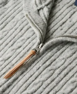Cable Knit Zip Up Jumper