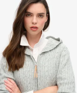 Cable Knit Zip Up Jumper