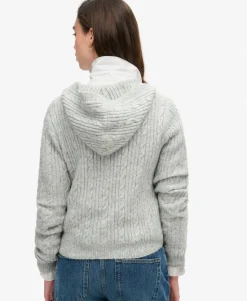 Cable Knit Zip Up Jumper