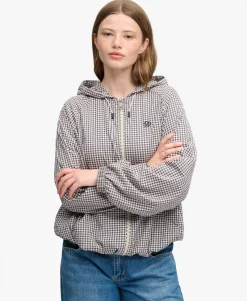 Checked Raglan Windbreaker Jacket