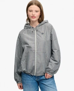 Checked Raglan Windbreaker Jacket