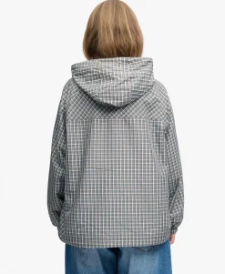 Checked Raglan Windbreaker Jacket