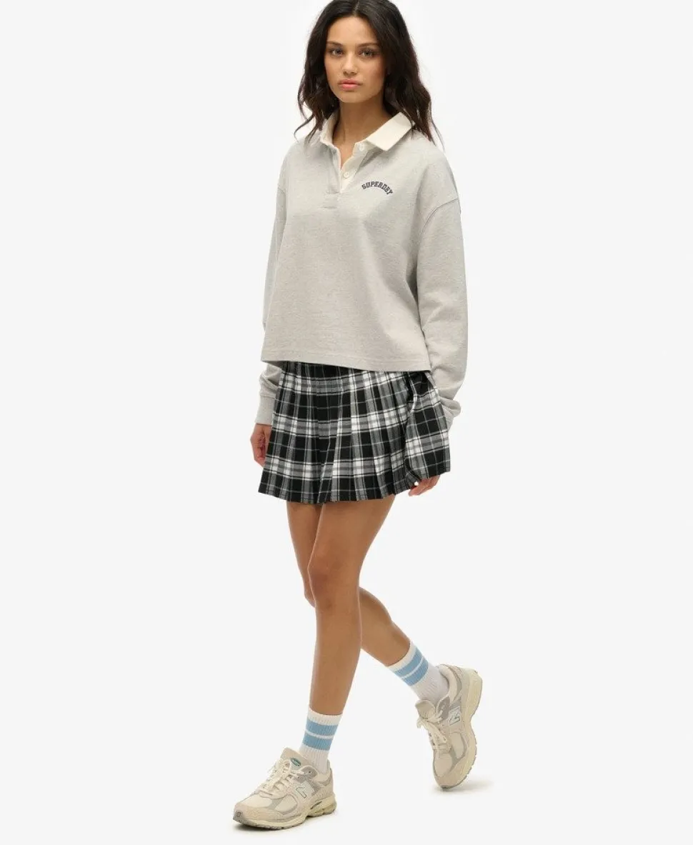 Check Pleated Mini Skirt
