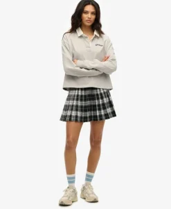 Check Pleated Mini Skirt