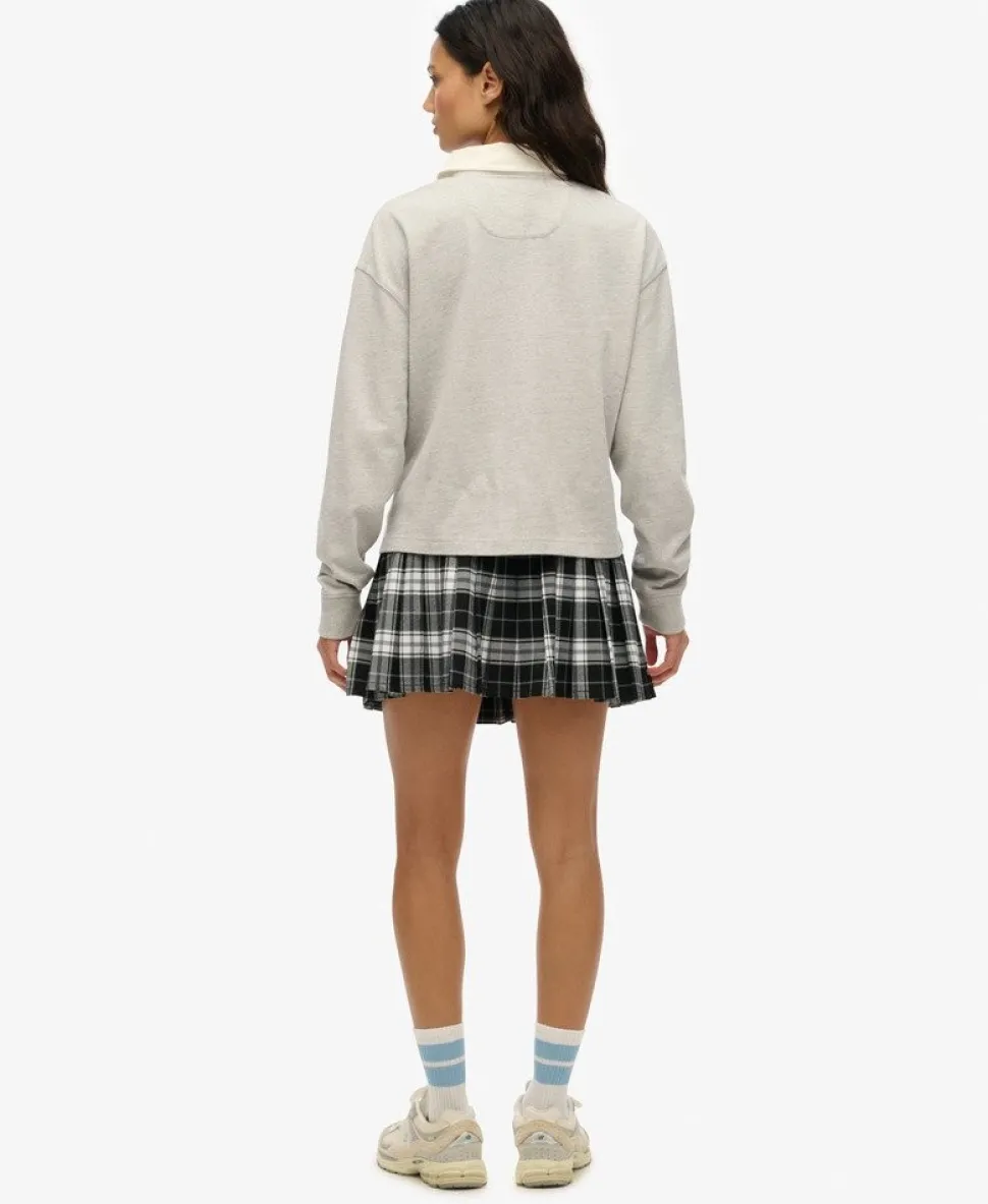 Check Pleated Mini Skirt