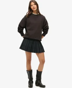 Check Pleated Mini Skirt