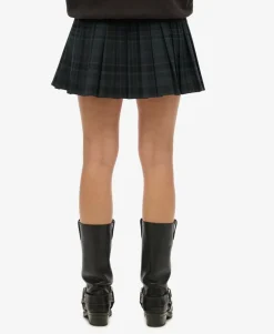 Check Pleated Mini Skirt