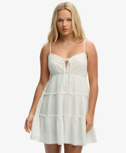 Cheesecloth Tiered Mini Dress