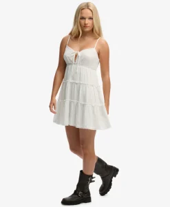 Cheesecloth Tiered Mini Dress