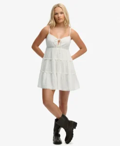 Cheesecloth Tiered Mini Dress