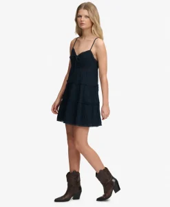 Cheesecloth Tiered Mini Dress
