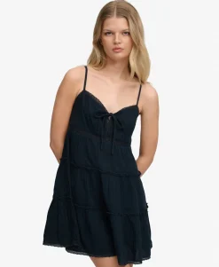 Cheesecloth Tiered Mini Dress