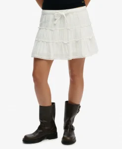 Cheesecloth Tiered Mini Skirt