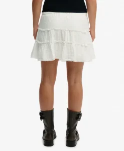 Cheesecloth Tiered Mini Skirt