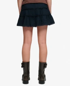 Cheesecloth Tiered Mini Skirt