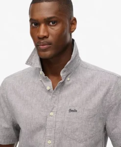City Cotton Linen Short Sleeve Shirt
