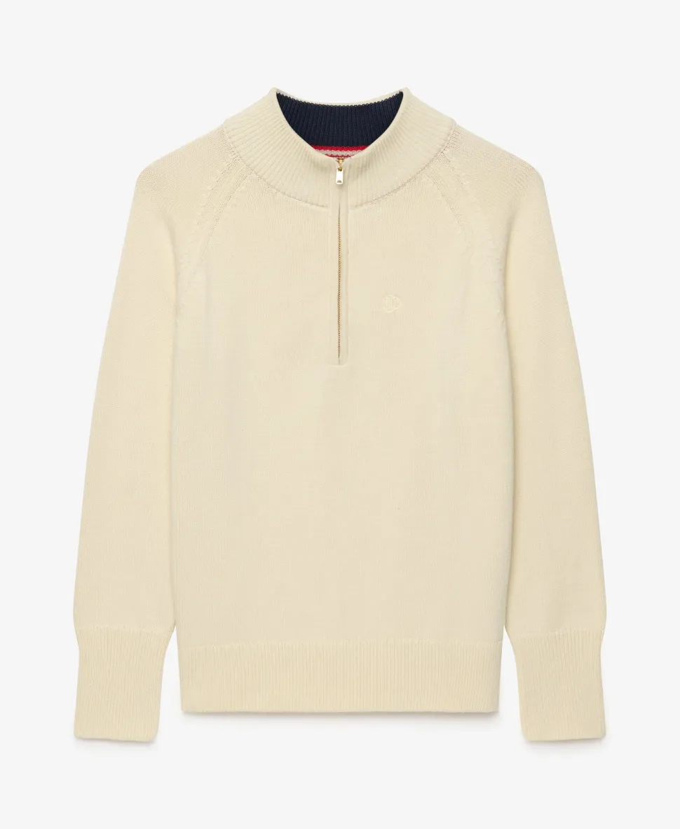 Classic Cotton Knit Half Zip Jumper