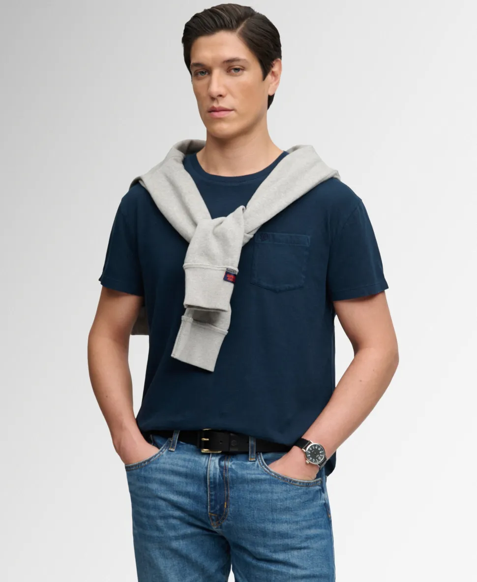 Classic Cotton Linen Pocket T-Shirt