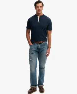 Classic Cotton Linen Short Sleeve Henley T-shirt