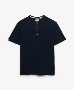 Classic Cotton Linen Short Sleeve Henley T-shirt