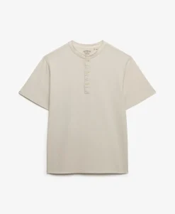 Classic Cotton Linen Short Sleeve Henley T-shirt