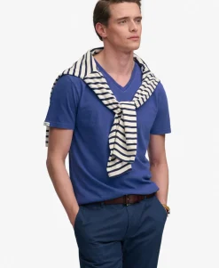 Classic Cotton Linen V-Neckline T-Shirt