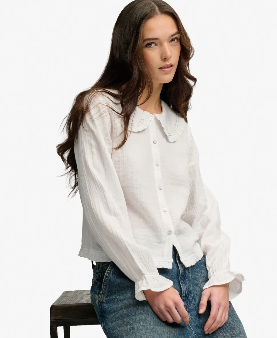 Collared Long Sleeve Top