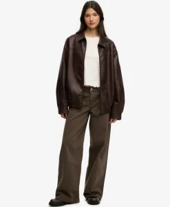 Collared Oversized Bomber Jacket