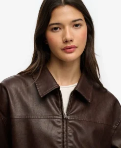 Collared Oversized Bomber Jacket