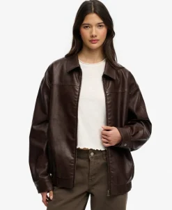 Collared Oversized Bomber Jacket
