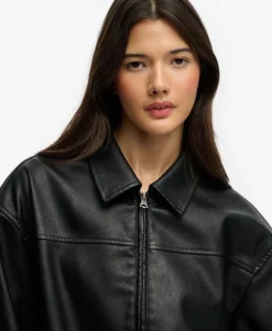 Collared Oversized Bomber Jacket