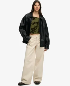 Collared Oversized Bomber Jacket