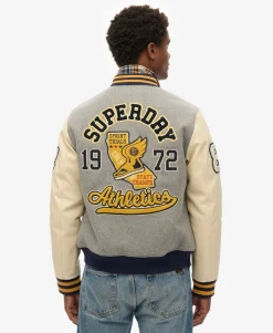 College Patched Bomber Jacket