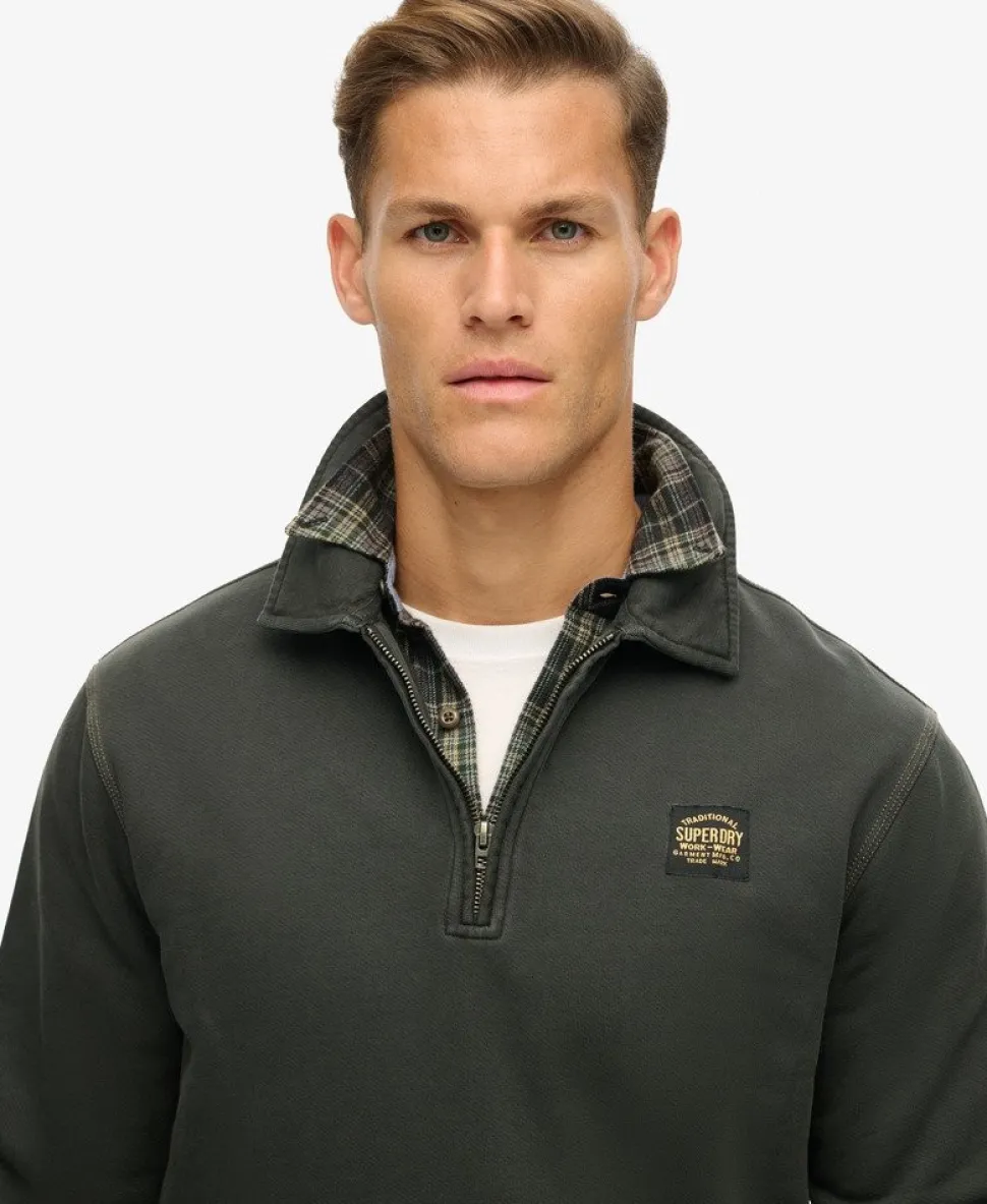 Contrast Stitch Half Zip Sweatshirt