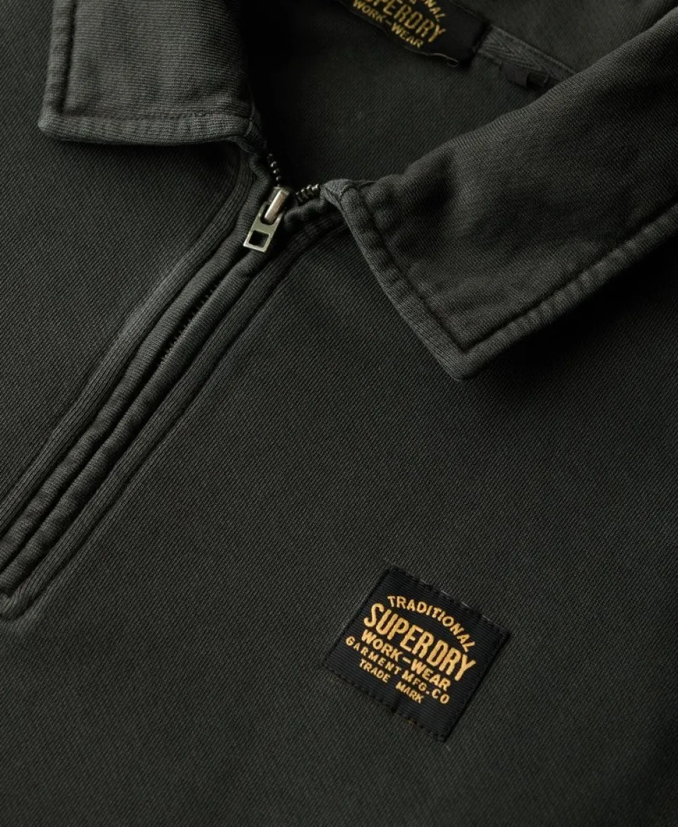 Contrast Stitch Half Zip Sweatshirt