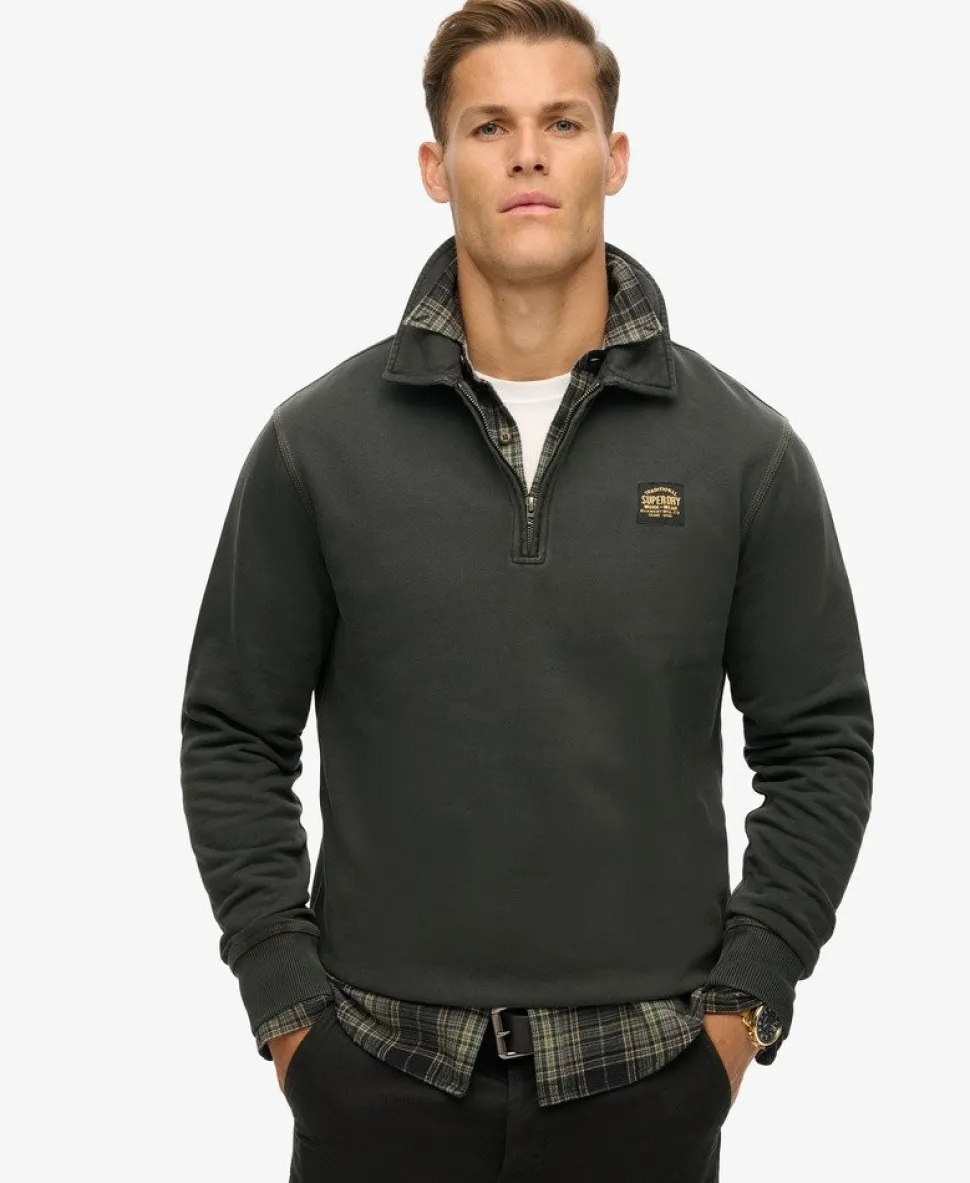 Contrast Stitch Half Zip Sweatshirt