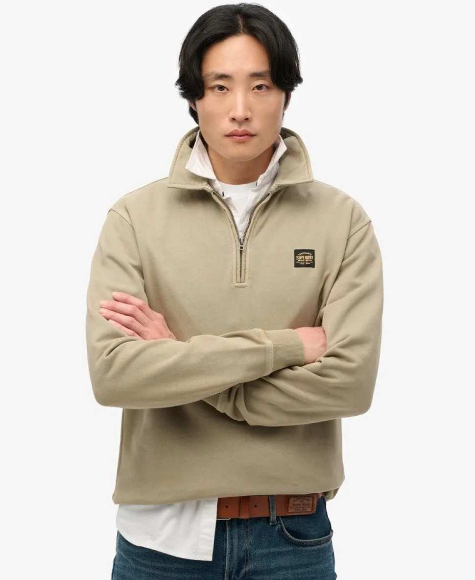 Contrast Stitch Half Zip Sweatshirt