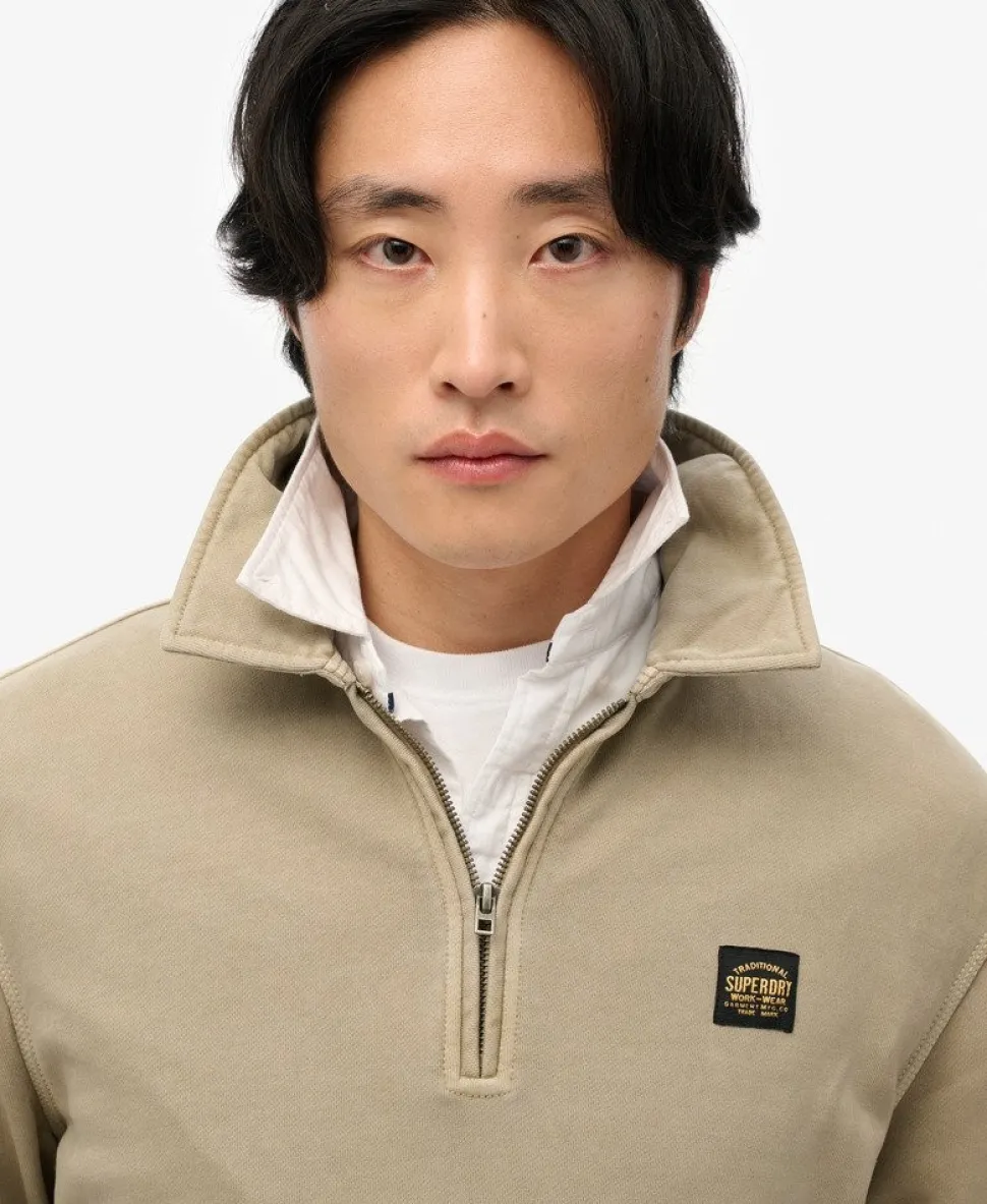 Contrast Stitch Half Zip Sweatshirt