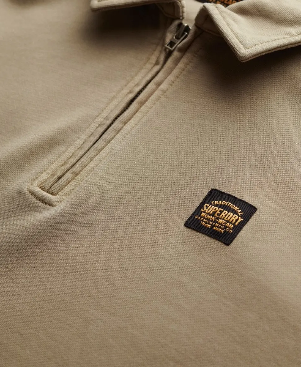 Contrast Stitch Half Zip Sweatshirt