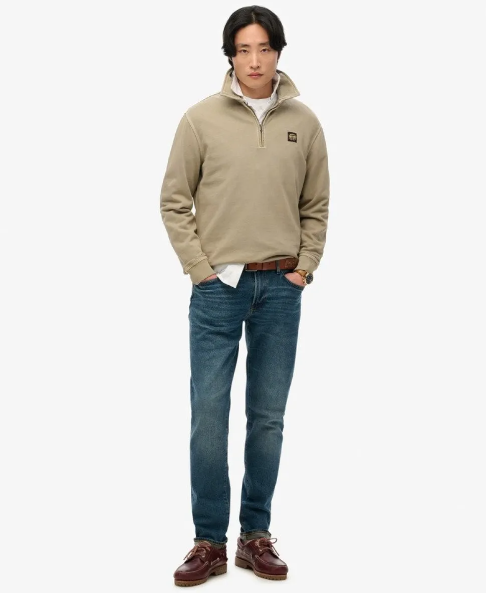 Contrast Stitch Half Zip Sweatshirt